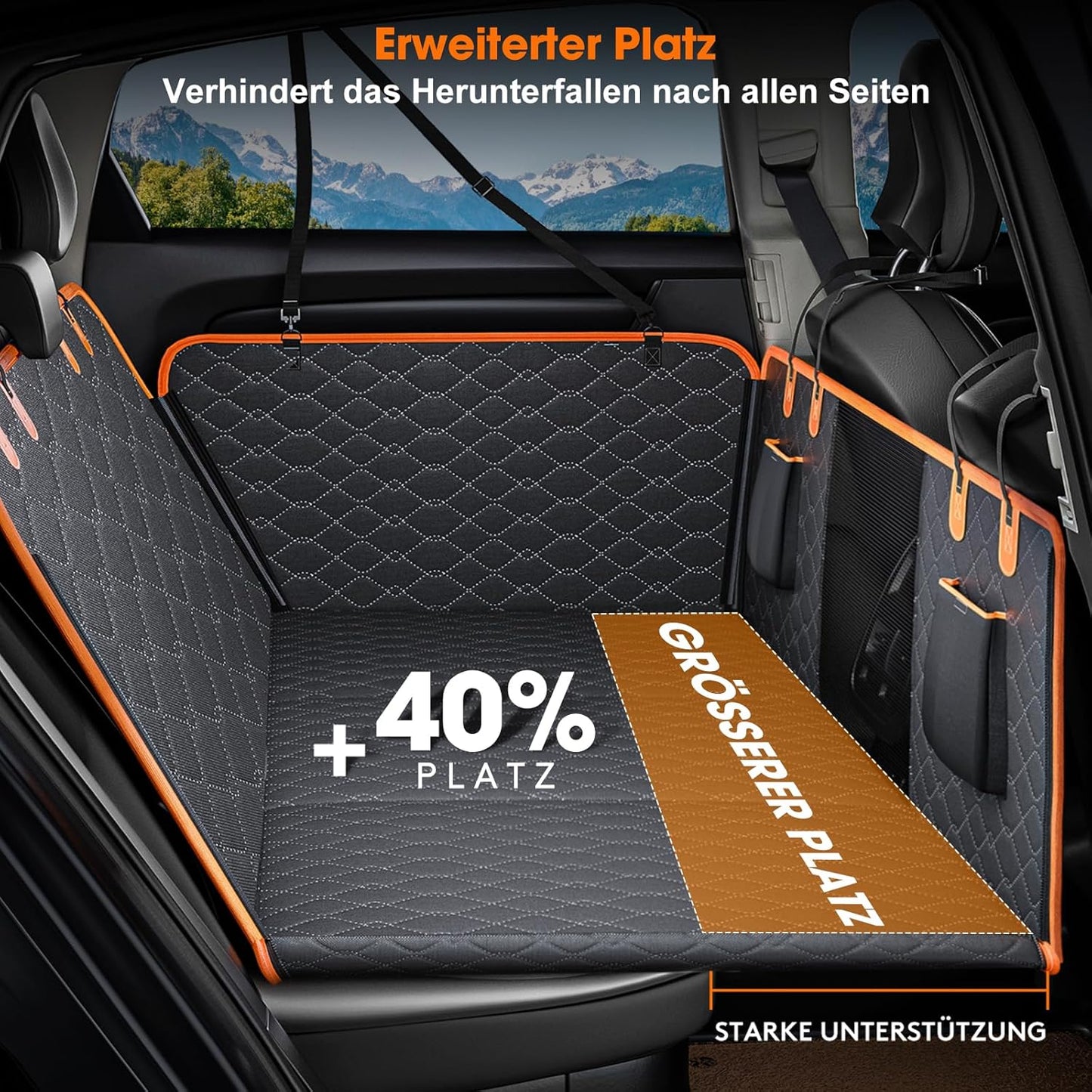 Hartboden-Autositzerweiterung für Hunde