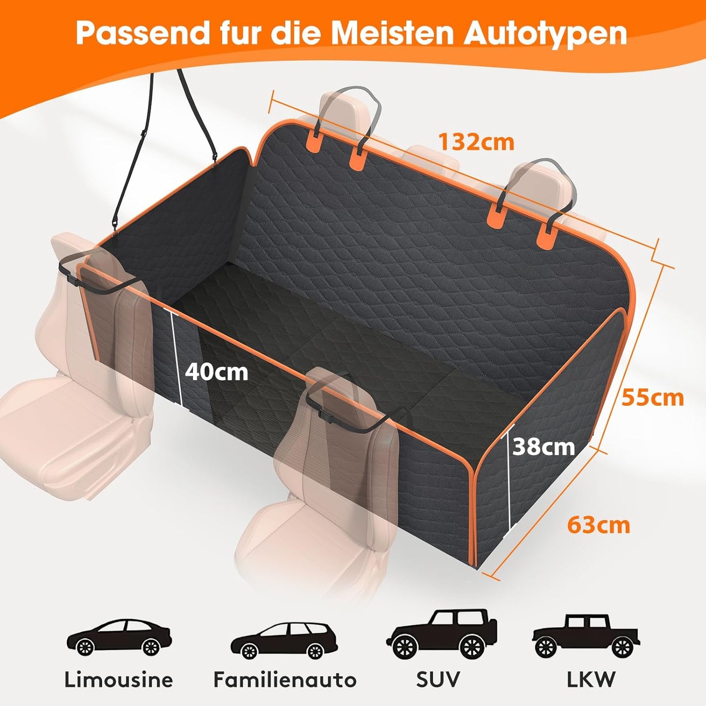 Hartboden-Autositzerweiterung für Hunde