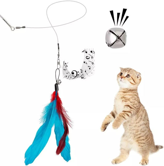 Katzenangel-Set – Interaktives Spielzeug Mit Federn & Anhängern